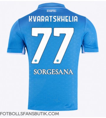 SSC Napoli Khvicha Kvaratskhelia #77 Replika Hemmatröja 2024-25 Kortärmad